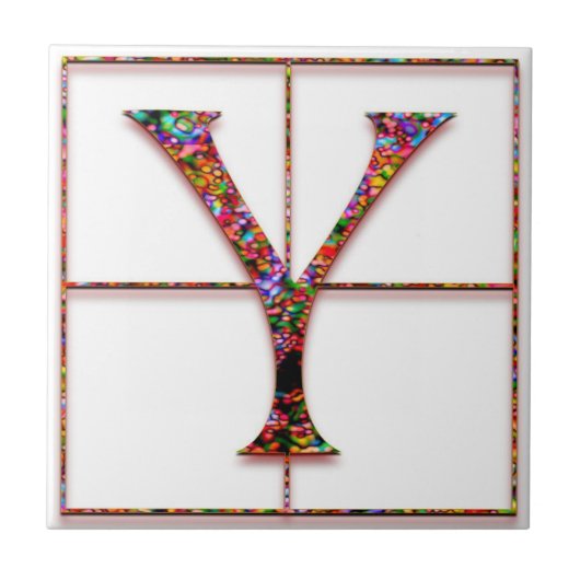 Y Trajanus Red Custom Monogram Tegel Tegeltje (Voorkant)