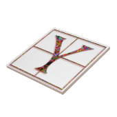 Y Trajanus Red Custom Monogram Tegel Tegeltje (Zijkant)