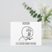 Y U maakt kleurstof water Briefkaart (Staand voorkant)