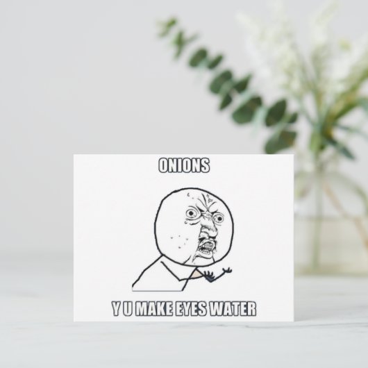 Y U maakt kleurstof water Briefkaart (Staand voorkant)