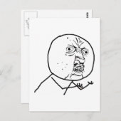 Y U NO (origineel) - verticaal Briefkaart (Voorkant / Achterkant)