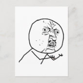 Y U NO (origineel) - verticaal Briefkaart (Voorkant)