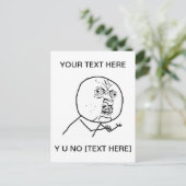 Y U NO - Verticaal Briefkaart (Staand voorkant)