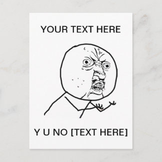 Y U NO - Verticaal Briefkaart