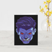 Y Vampire Halloween Monster Face Enge Vingers Kost Kaart (Gele Bloem)