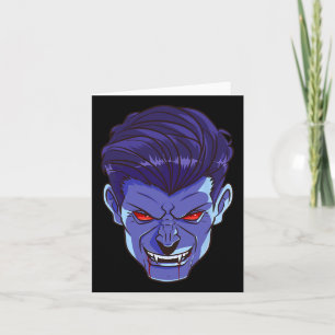 Y Vampire Halloween Monster Face Enge Vingers Kost Kaart