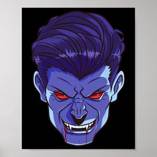 Y Vampire Halloween Monster Face Enge Vingers Kost Poster (Voorkant)