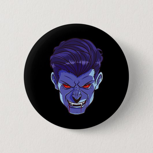 Y Vampire Halloween Monster Face Enge Vingers Kost Ronde Button 5,7 Cm (Voorkant)