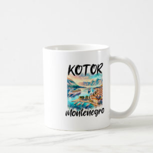 Y Van Kotor Montenegro Cruiseschip Aquarel Sceni Koffiemok