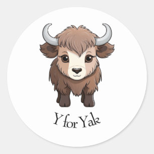 Y voor Yak Ronde Sticker