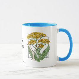 Y voor Yarrow Flower Alphabet Mok