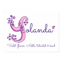 Y voor Yolanda initiaal doedle art name betekenend