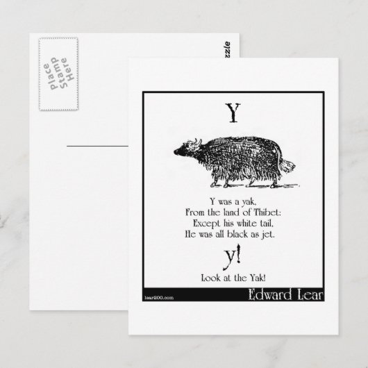 Y was een yak briefkaart (Voorkant / Achterkant)