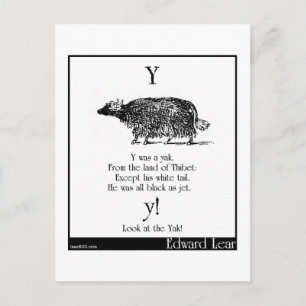 Y was een yak briefkaart