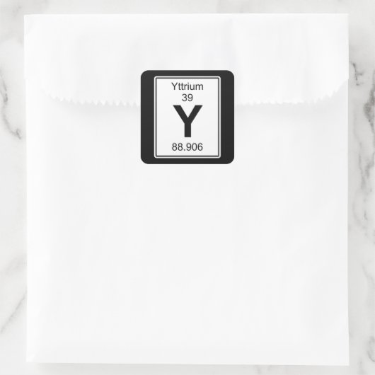 Y - Yttrium Vierkante Sticker (Tas)