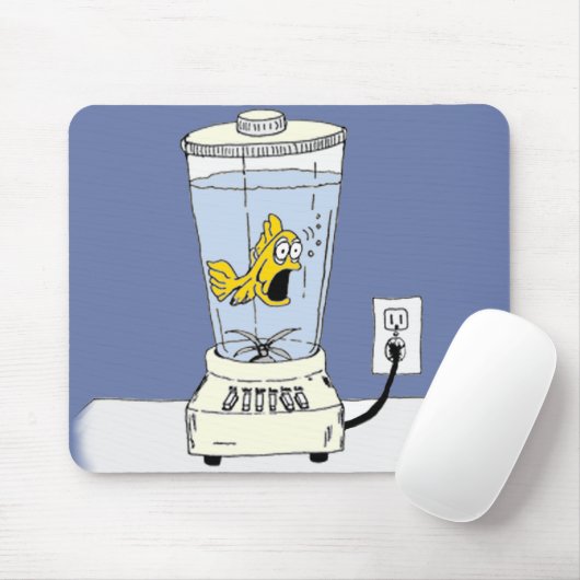 Ya Betcha, ik ben gestrest. (Vis in een blender) Muismat (Met muis)