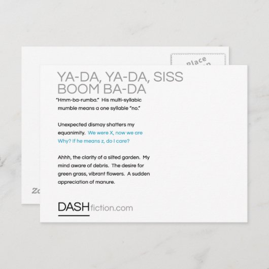 Ya-Da, Ya-Da, Siss Boom, Ba-Da Briefkaart (Voorkant / Achterkant)