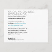 Ya-Da, Ya-Da, Siss Boom, Ba-Da Briefkaart (Voorkant)