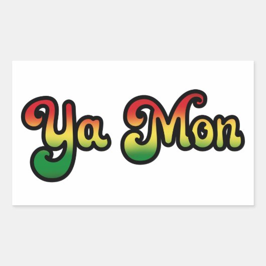 Ya Mon Jamaica Slang Funny Jamaican Phrase T-Shirt Rechthoekige Sticker (Voorkant)