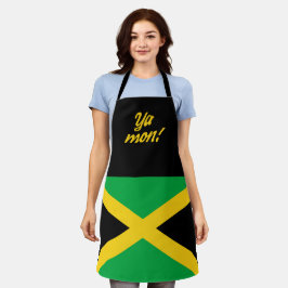 Ya Mon Jamaicaanse patois en vlag Schort