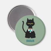 YAAAWN slaperige kattenmagneet Magneet (Voorkant / Achterkant)