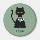 YAAAWN slaperige kattenmagneet Magneet (Voorkant)