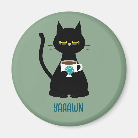 YAAAWN slaperige kattenmagneet Magneet (Voorkant)