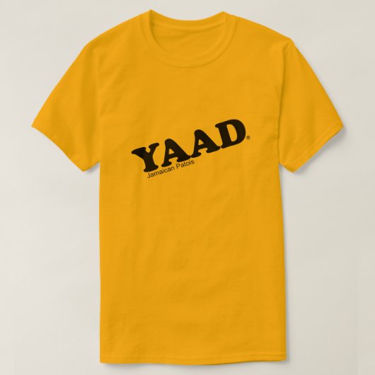 Yaad' Jamaican Patois Black Letters T-shirt (Design voorkant)