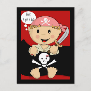 Yaarr! Een meisje. Briefkaart