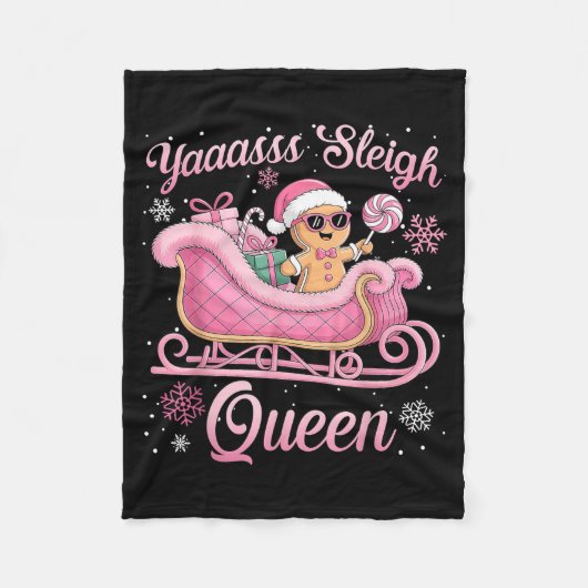 Yaas Sleigh Queen Sleigh Girl Matching Christmas  Fleece Deken (Voorkant)