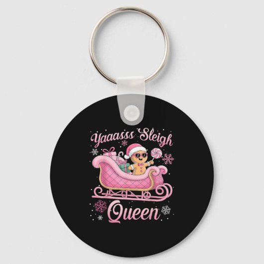 Yaas Sleigh Queen Sleigh Girl Matching Christmas  Sleutelhanger (Voorkant)