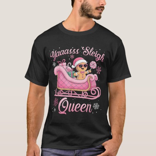 Yaas Sleigh Queen Sleigh Girl Matching Christmas  T-shirt (Voorkant)