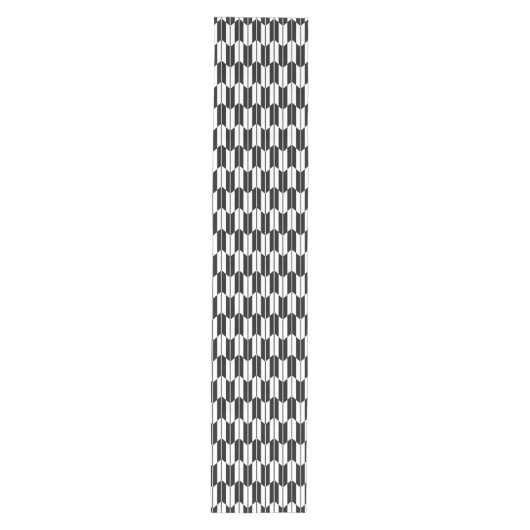 Yabane Black en White Geometric Pattern Medium Tafelloper (Voorkant)