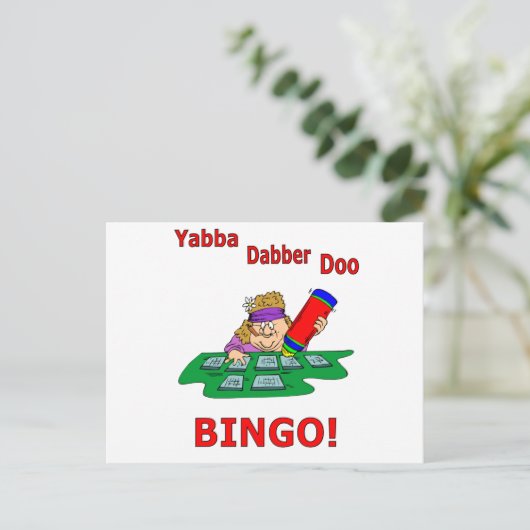 Yabba Dabber Doo - BINGO Briefkaart (Staand voorkant)