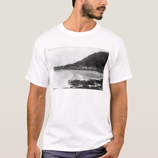 Yachats, oregon Town Uitzicht en Ocean Photography T-shirt (Voorkant)