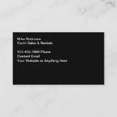 Yacht Broker en Boat Rentals Visitekaartjes (Achterkant)