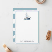 Yacht Captain Skipper aangepaste naam notitiekaart Notitiekaartje (Voorkant / Achterkant in situ)