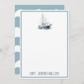Yacht Captain Skipper aangepaste naam notitiekaart Notitiekaartje (Voorkant / Achterkant)