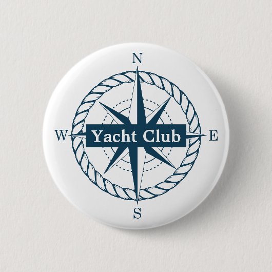 Yacht Club Badge Ronde Button 5,7 Cm (Voorkant)