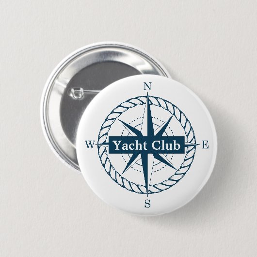 Yacht Club Badge Ronde Button 5,7 Cm (Voorkant /achterkant)