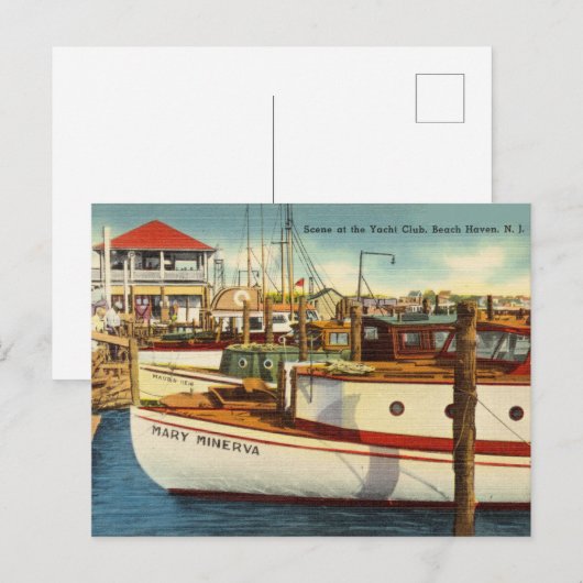 Yacht Club, Beach Haven, New Jersey Briefkaart (Voorkant / Achterkant)