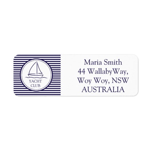 Yacht Club Etiket (Voorkant)