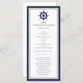 Yacht Club Menu Nautical Navy Blue Programma (Voorkant / Achterkant)