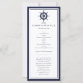Yacht Club Menu Nautical Navy Blue Programma (Voorkant)