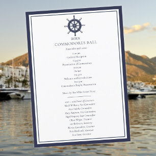 Yacht Club Menu Nautical Navy Blue Programma