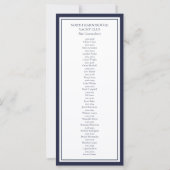Yacht Club Nautical Navy Blue Menu Programma (Achterkant)
