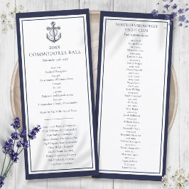 Yacht Club Nautical Navy Blue Menu Programma