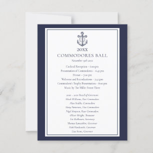 Yacht Club Nautical Navy Blue Menu Programma