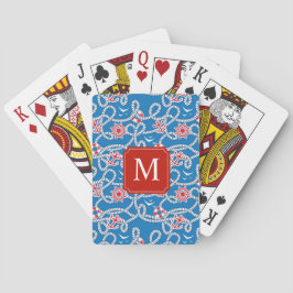 Yacht Club Royal Blue Monogram Speelkaarten