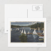 Yacht Club, Sailboot Race Briefkaart (Voorkant / Achterkant)